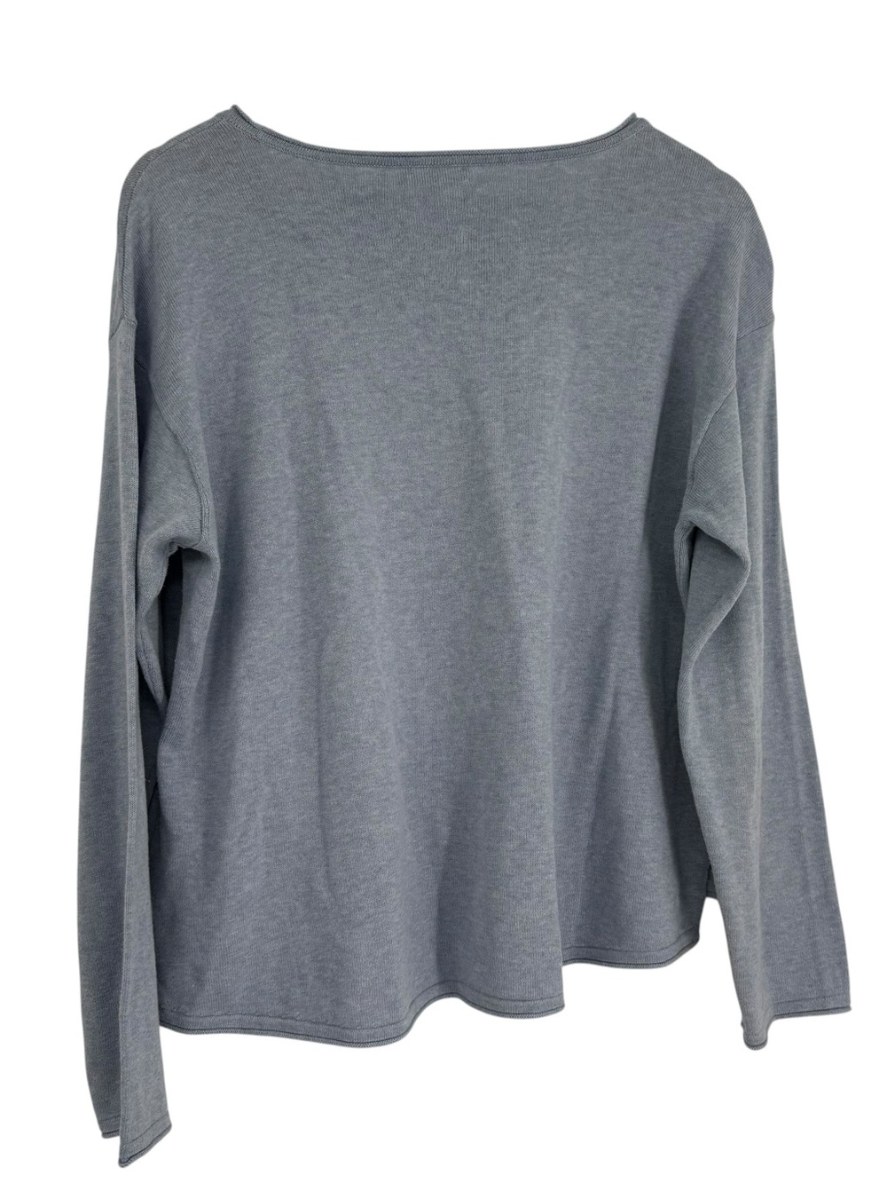 Habitat Sweater Women M Blue Cotton Boat Neck Pocket Coastal Cottage Art-to-wear - Picture 2 of 8